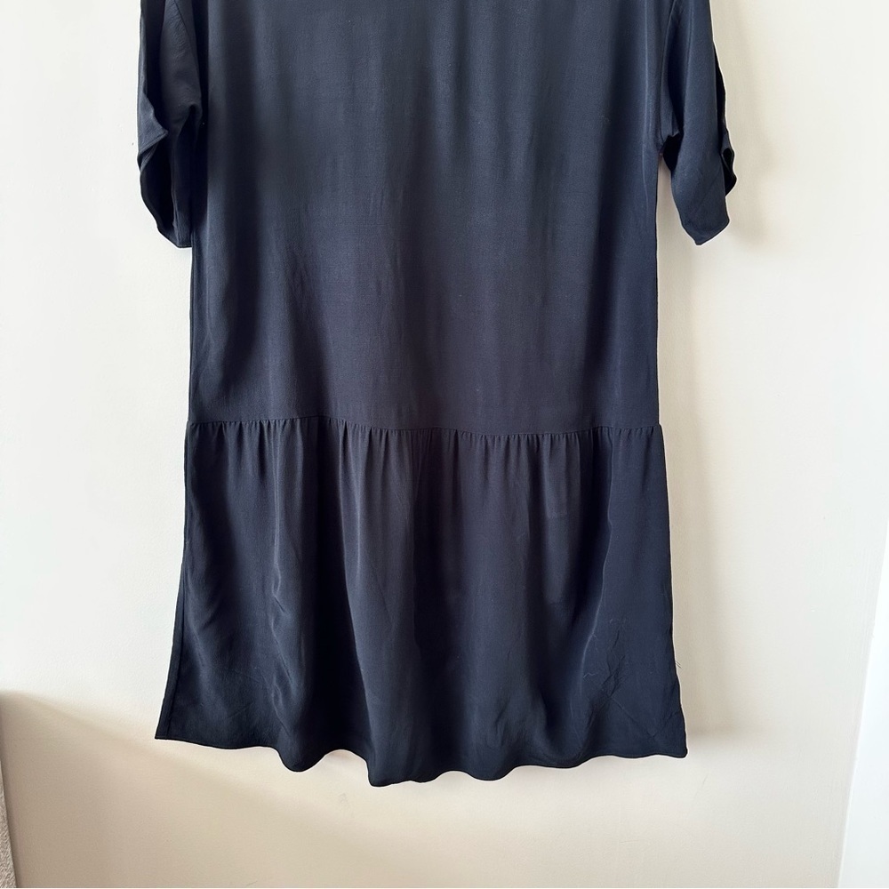 Eileen Fisher-Drop Waist Crepe Short Sleeve Dress (Size:Small) - Picture 10 of 12